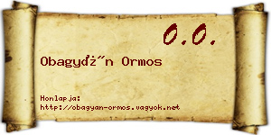 Obagyán Ormos névjegykártya